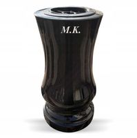 Elegancki Wazon Granitowy Tulipan Okrągły Czarny 28cm Na Pomnik Na Grób