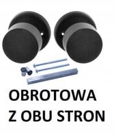 GAŁKA GAŁKI DO FURTKI BRAMKI DRZWI ŚREDNICA SZYLDU 62mm CZARNA OBROTOWA
