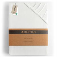 RESTILO Prześcieradło jersey z gumką bawełna czesana 120x200 Białe