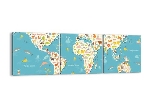 Obraz Na Płótnie - Mapa Kontynent - 90X30 Cm - Ca90X30-3106 na Arena.pl