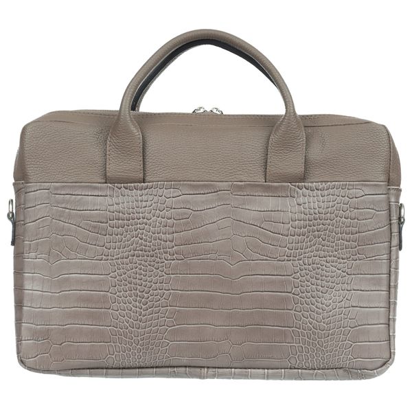 VERA PELLE torebka skórzana teczka kroko torba na laptopa V545 brązowa zdjęcie 5