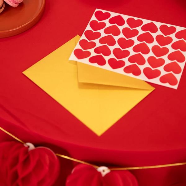 Naklejki serca czerwone, 30 szt. zdjęcie 2