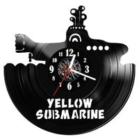 Zegar ścienny z płyty winylowej Yellow Submarine 15.14