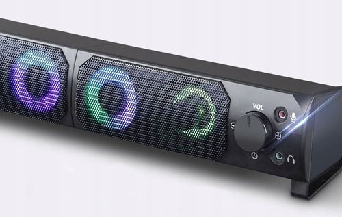 GŁOŚNIKI KOMPUTEROWE BLUETOOTH SOUNDBAR 2.0 6W USB 5V DC LED RGB 2w1 ZESTAW na Arena.pl