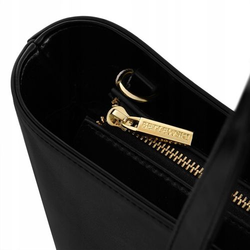 BETLEWSKI duża torebka Damska do ręki i ramię czarna pojemna suwak a4 na Arena.pl