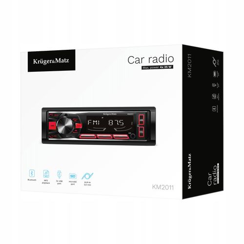 Radio samochodowe Bluetooth Kruger&Matz 1 DIN USB AUX PILOT microSD na Arena.pl