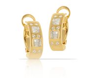 kolczyki półkola z kryształkami z kolekcji classic (p8046au)