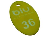 Brelok z plexi kolor żółty 3x6 cm, grubość 3mm - 50szt.