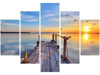 105CM 150CM OBRAZ 5 ELEM DREWNIANY POMOST DRUK