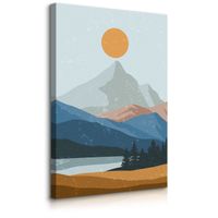 Obraz Na Płótnie Malownicze Góry Abstrakcja Natura Styl Boho 80cm x 120cm