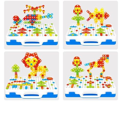 KREATYWNE PUZZLE KLOCKI KONSTRUKCYJNE 3D WKRĘTARKA WALIZKA 237 elem. na Arena.pl