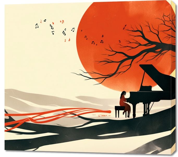 Obraz 100x90cm Pianistka zdjęcie 1