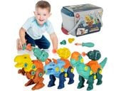 DLA DZIECI KONSTRUKCYJNE KLOCKI DINOZAURÓW Z WKRĘTARKĄ