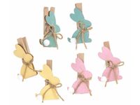 KLAMERKI DREWNIANE - KRÓLICZKI 4,8 CM, 6 SZT. PASTEL DPWL-059 DP CRAFT