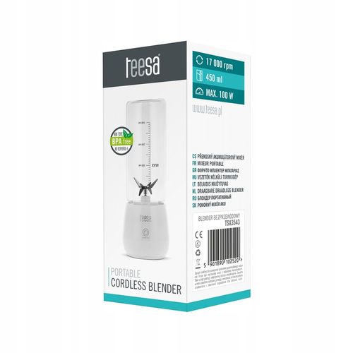 BLENDER PERSONALNY TEESA WHITE MAŁY PRZENOŚNY NA USB AKUMULATOR 100W na Arena.pl