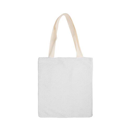 Pluszowa torba 34 x 37 cm do sublimacji - biało-błękitna na Arena.pl