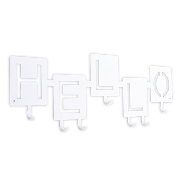 Wieszak ścienny Hello biały zdjęcie 1