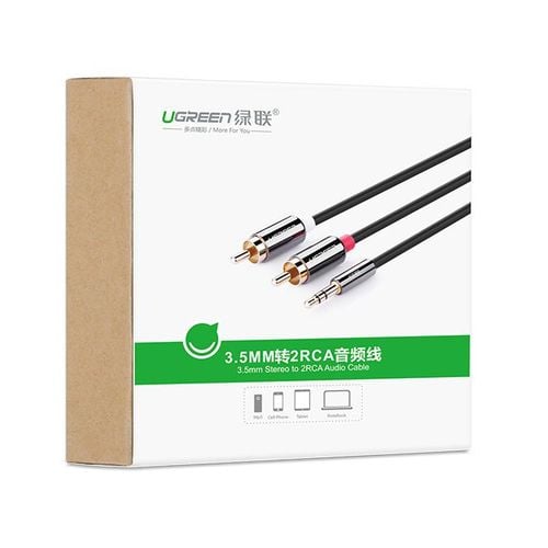 kabel przewód audio 3.5mm mini jack - 2rca 2m czarny na Arena.pl