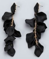 Kolczyki czarne płatki girlanda KOKONET 3-0296