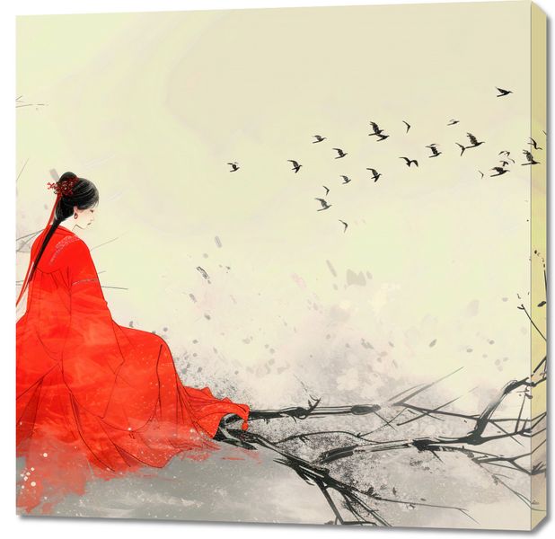 Obraz 90x90cm Diva Na Gałęzi zdjęcie 1