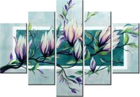 105CM 150CM OBRAZ 5 ELEM SŁODYCZ MAGNOLII JASNEJ ZIELENI DRUK