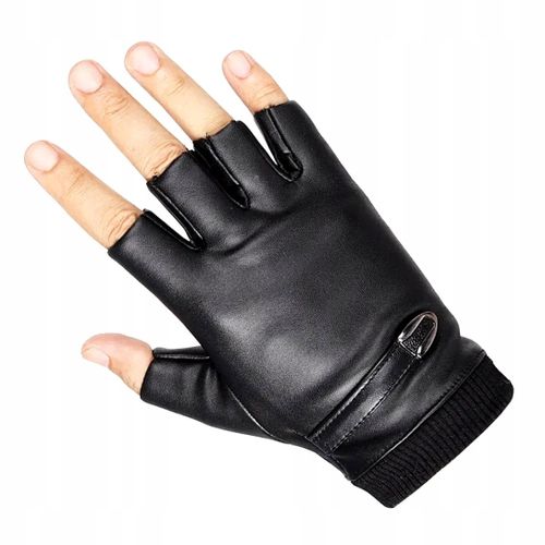 Czarne Skórzane Mitenki Męskie na Arena.pl
