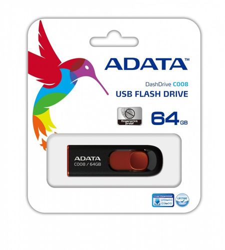 Adata Dashdrive C008 64GB USB Czarno-czerwony na Arena.pl