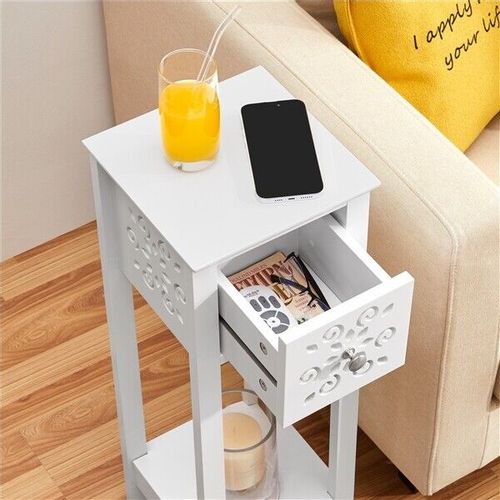 Nowoczesny zestaw 2 stolików nocnych drewniane komod na Arena.pl