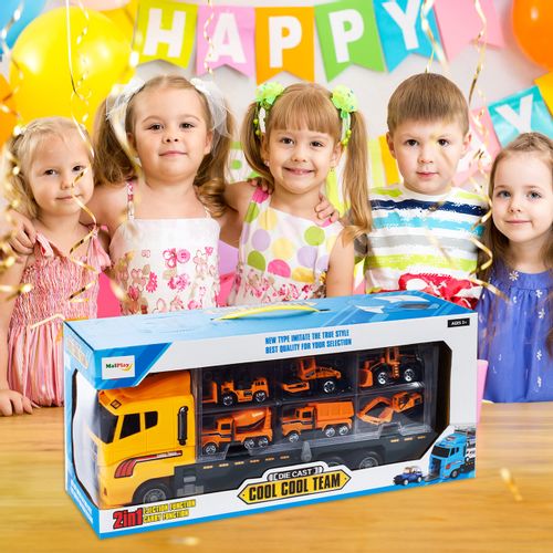 Ciężarówka Z Samochodami Pojazdami Auta 7 El. na Arena.pl