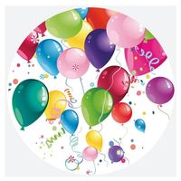 Talerzyki papierowe urodzinowe Kolorowe Balony Konfetti, 18 cm 8 szt.