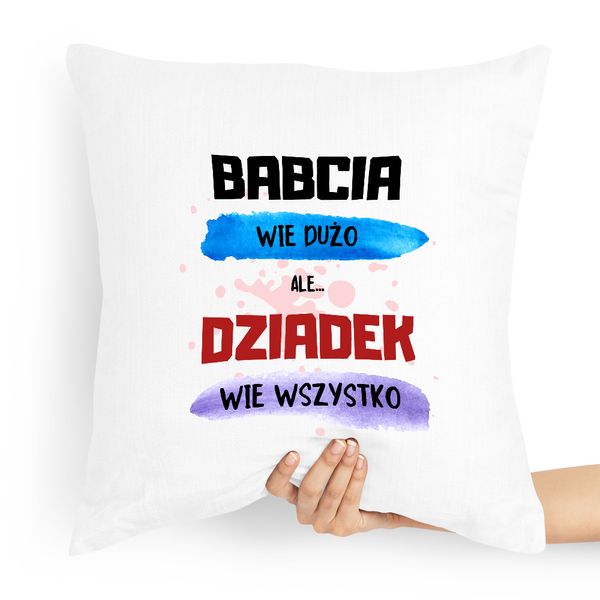 Poduszka Na Dzień Dziadka Dziadek Wie Wszystko Z Nadrukiem Ze Zdjęciem zdjęcie 1