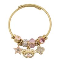 Bransoletka charms modułowa sztywna regulowana kolor złoty Oko 16