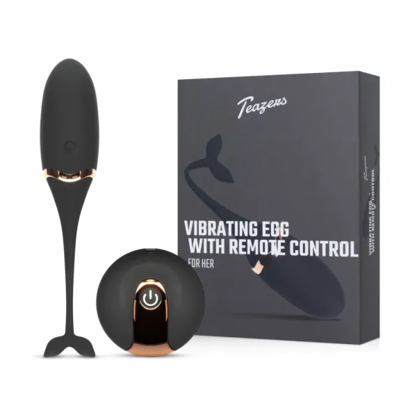 teazers vibrating egg black - model z pilotem, 10 trybow, usb zdjęcie 1