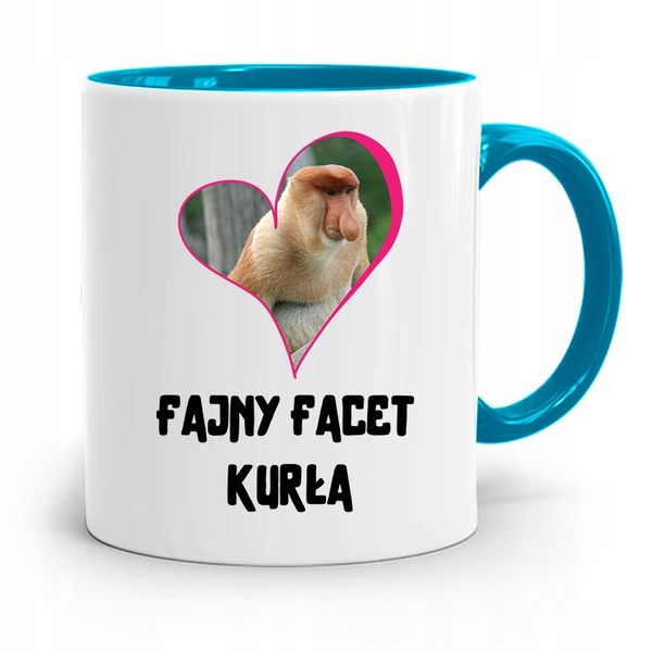Kubek Błękitny Dla Chłopaka Fajny Facet Kurła Z Nadrukiem Ze Zdjęciem zdjęcie 1