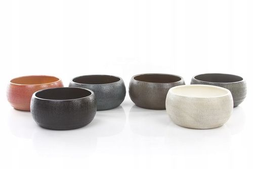 niska osłonka z ceramiki PORTO BOWL 27/13 biała niska doniczka ceramiczna na Arena.pl