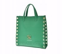 Laura Biaggi – torebka shopper zielona nity JS123