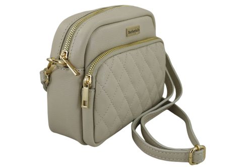 Torebka skórzana na ramię pikowana - Beżowa jasna na Arena.pl