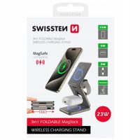 Ładowarka bezprzewodowa indukcyjna 3w1 23W do smartfona słuchawek zegarka