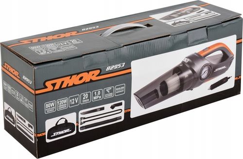 ODKURZACZ SAMOCHODOWY 12V Z KOMPRESOREM BEZWORKOWY 80W STHOR 82953 na Arena.pl