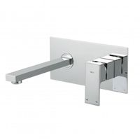 Bateria umywalkowa chrom kran ściana kwadrat - Yoka