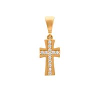 Złoty Delikatny Krzyżyk Z Cyrkoniami
