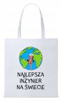 Torba Biała Eco Shopper Dla Inżyniera Prezent Z Nadrukiem Ze Zdjęciem