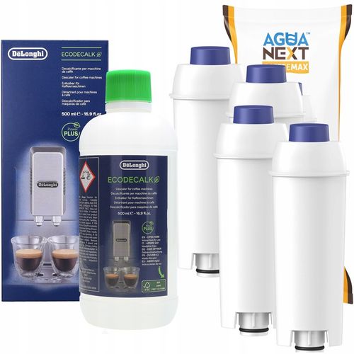 Odkamieniacz Delonghi + Agua Next filtr do wody do ekspres Delonghi 4 szt na Arena.pl