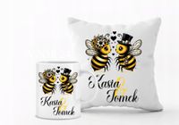 Zestaw PODUSZKA i KUBEK z nadrukiem PREZENT na WALENTYNKI z imionami