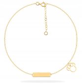 ZŁOTA DZIECIĘCA BRANSOLETKA BLASZKA MYSZKA GRAWER