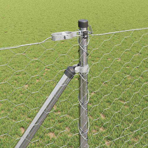 Ogrodzenie z słupkami Srebrny 1.2 x 10 m Stal pokryta PCV na Arena.pl