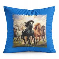 PODUSZKA NIEBIESKA PREZENT - KOŃ KONIE JAZDA KONNA HOBBY HORSE