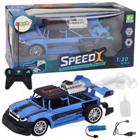 SAMOCHÓD RC ZDALNIE STEROWANY NIEBIESKI 1:20 ŚWIATŁA EFEKT DYMNY NA PREZENT