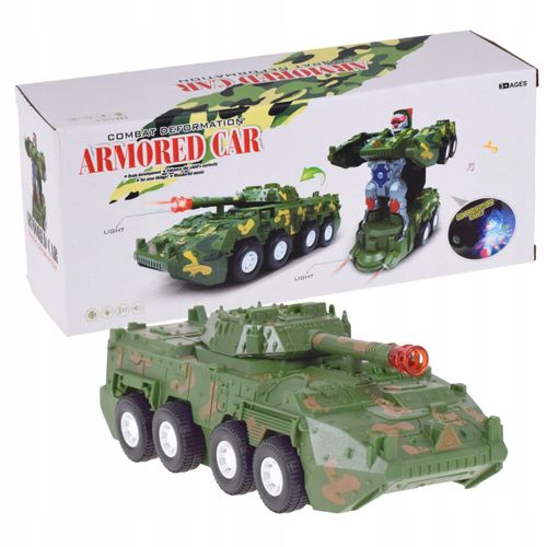 CZOŁG AUTO ROBOT AUTOBOT 2w1 POJAZD NA BATERIE ŚWIECI JEŹDZI DLA DZIECI na Arena.pl