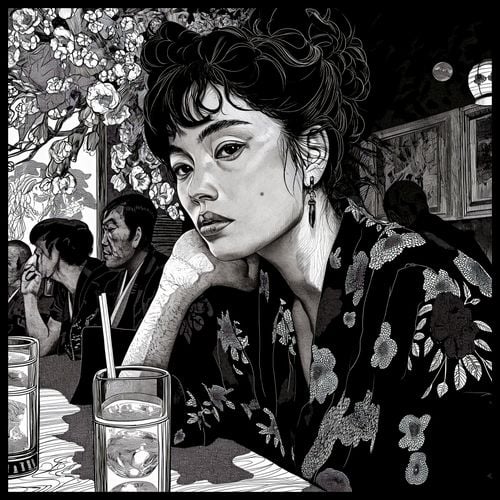 Plakat 90x90cm Czarne Kimono na Arena.pl